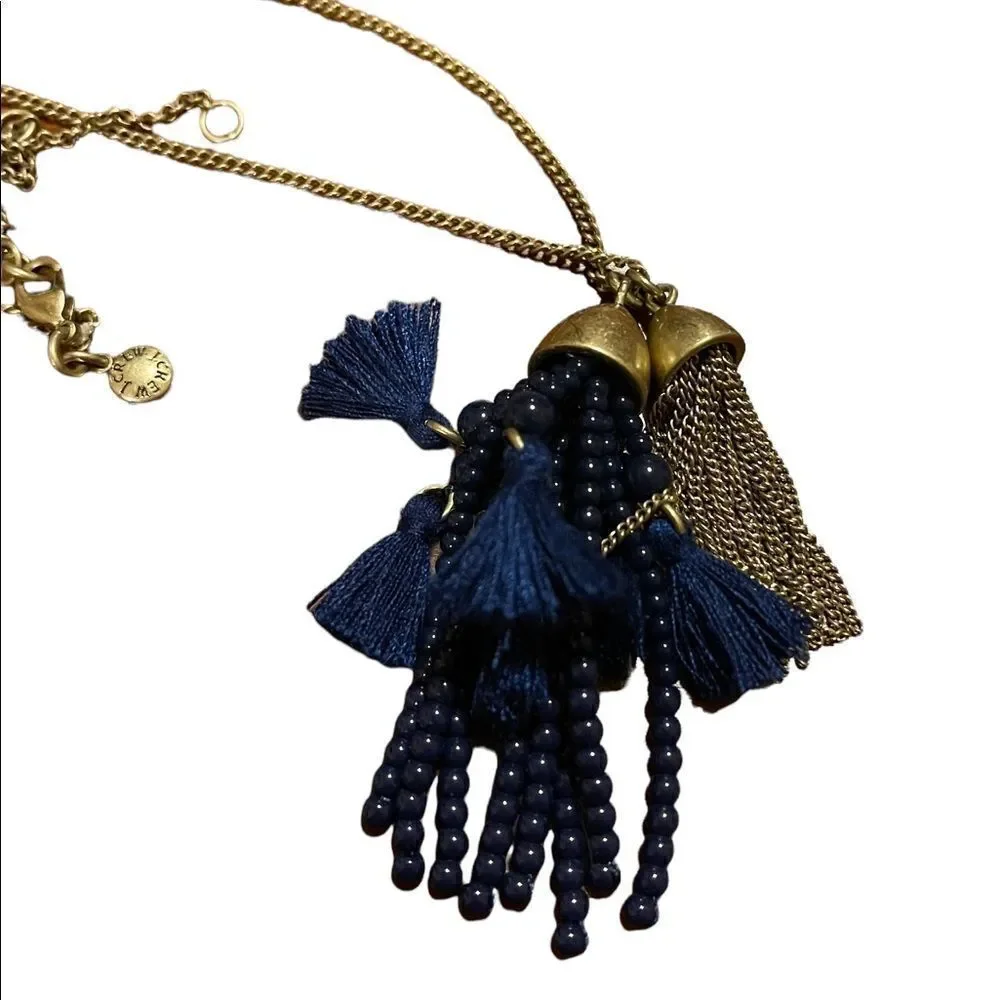 J. Crew blew tassels 34” long chain necklace